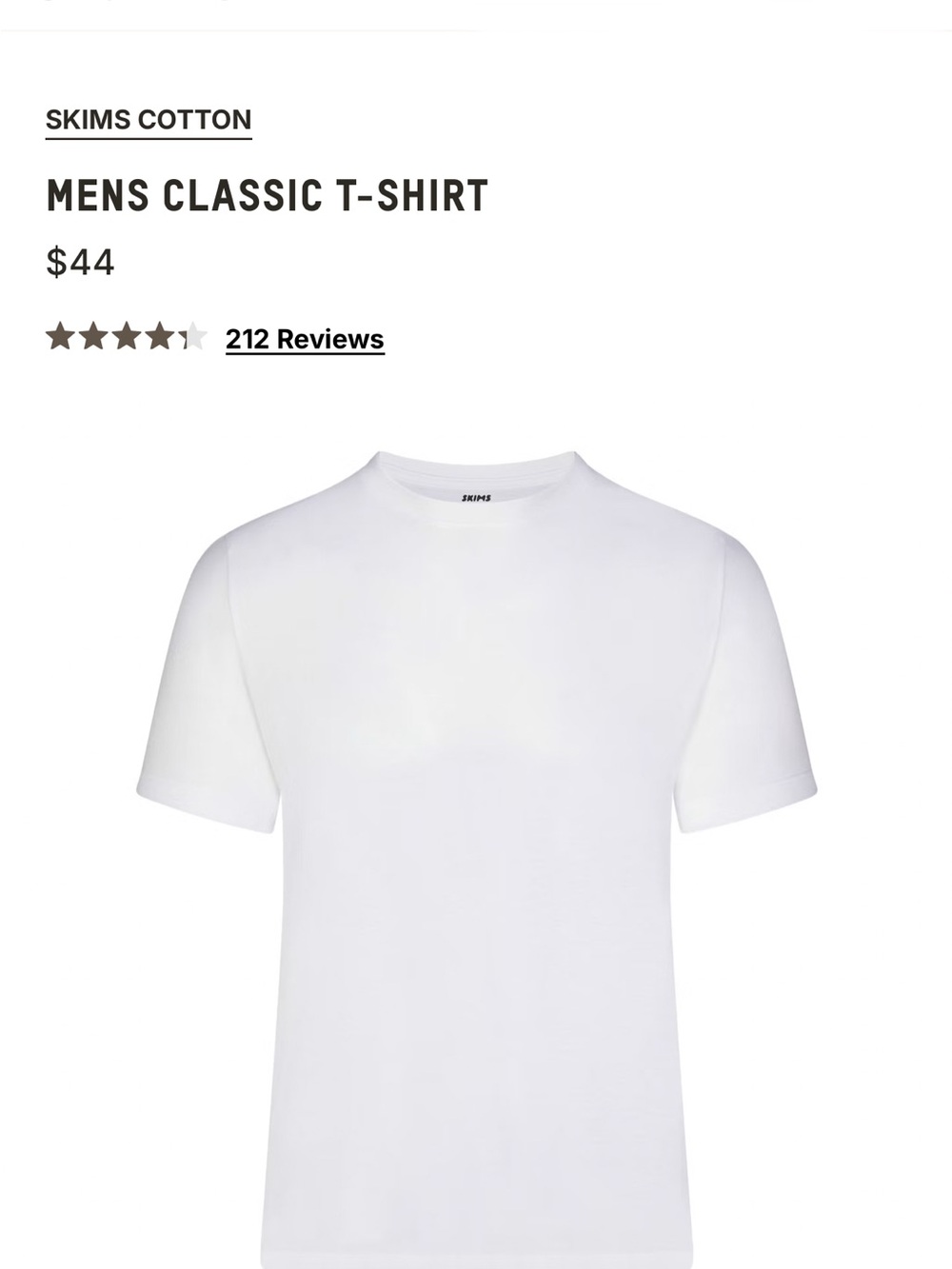 SKIMS Chalk Logo Cotton Tee for Men